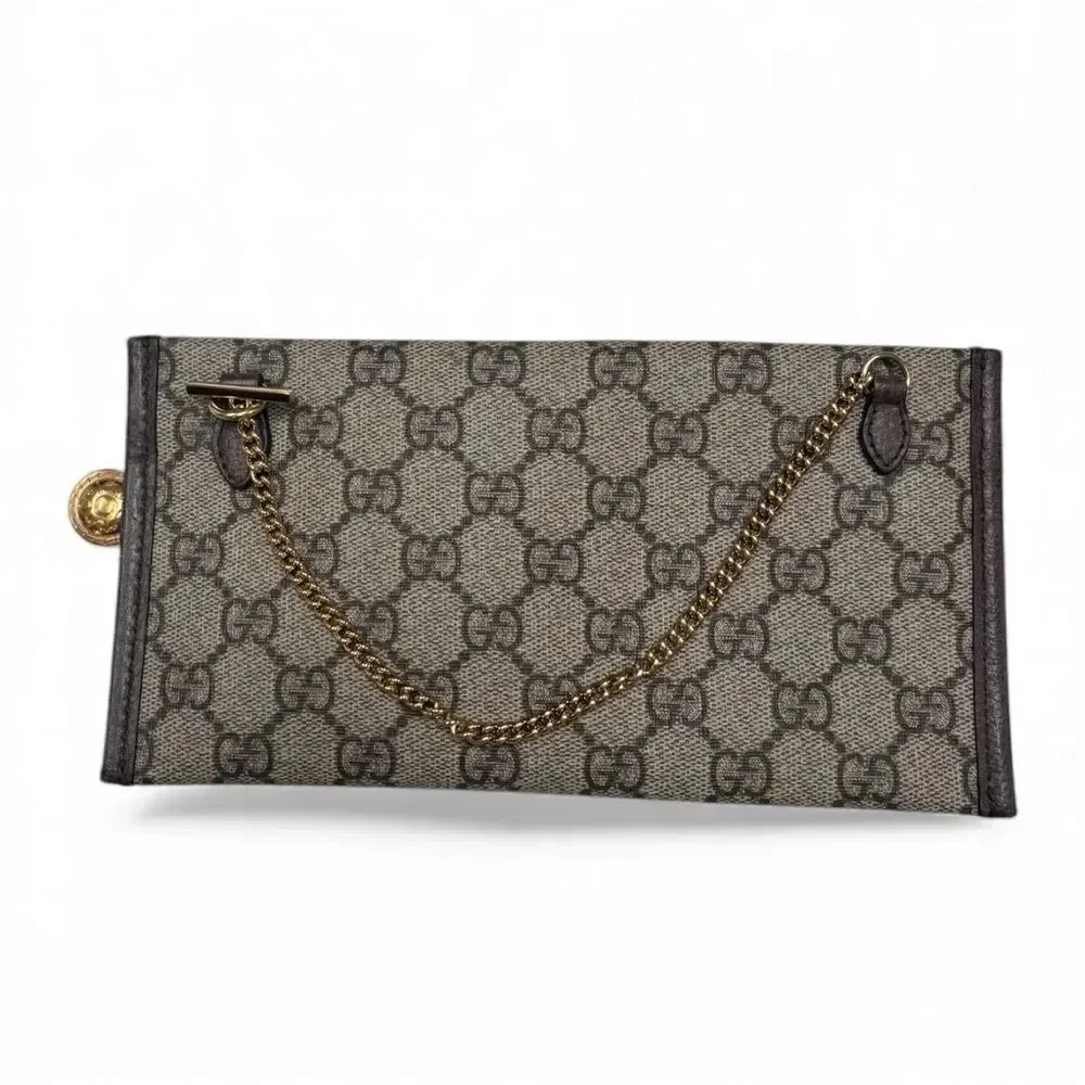 Gucci GG Supreme Monogram Large Rajah Chain Tote Beige